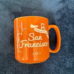 Peet’s Coffee San Francisco Mug Orange Golden Gate Bridge Clearing the Fog BIA